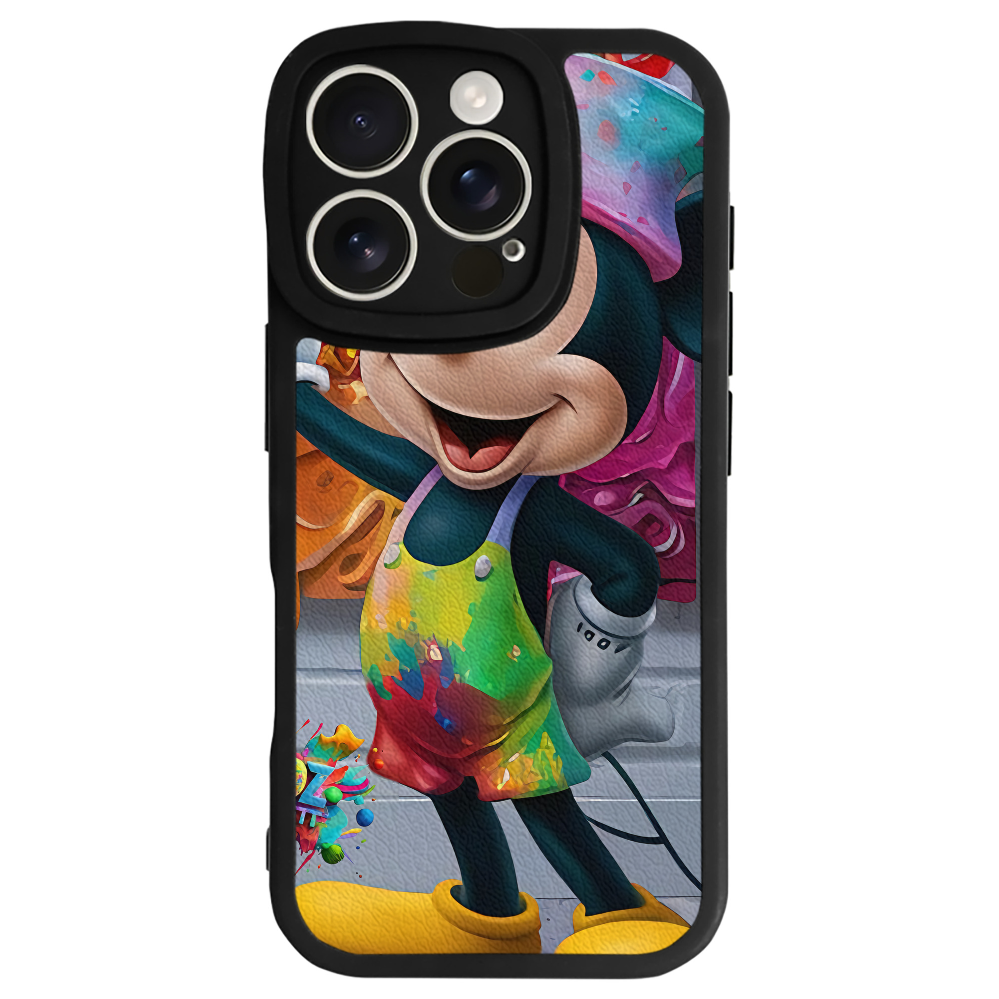 （画像用） ミッキーマウス Mickey Mouse 【iPhone 16シリーズ対応】シリコンスマホケース（レザー調） 材質：シリコン